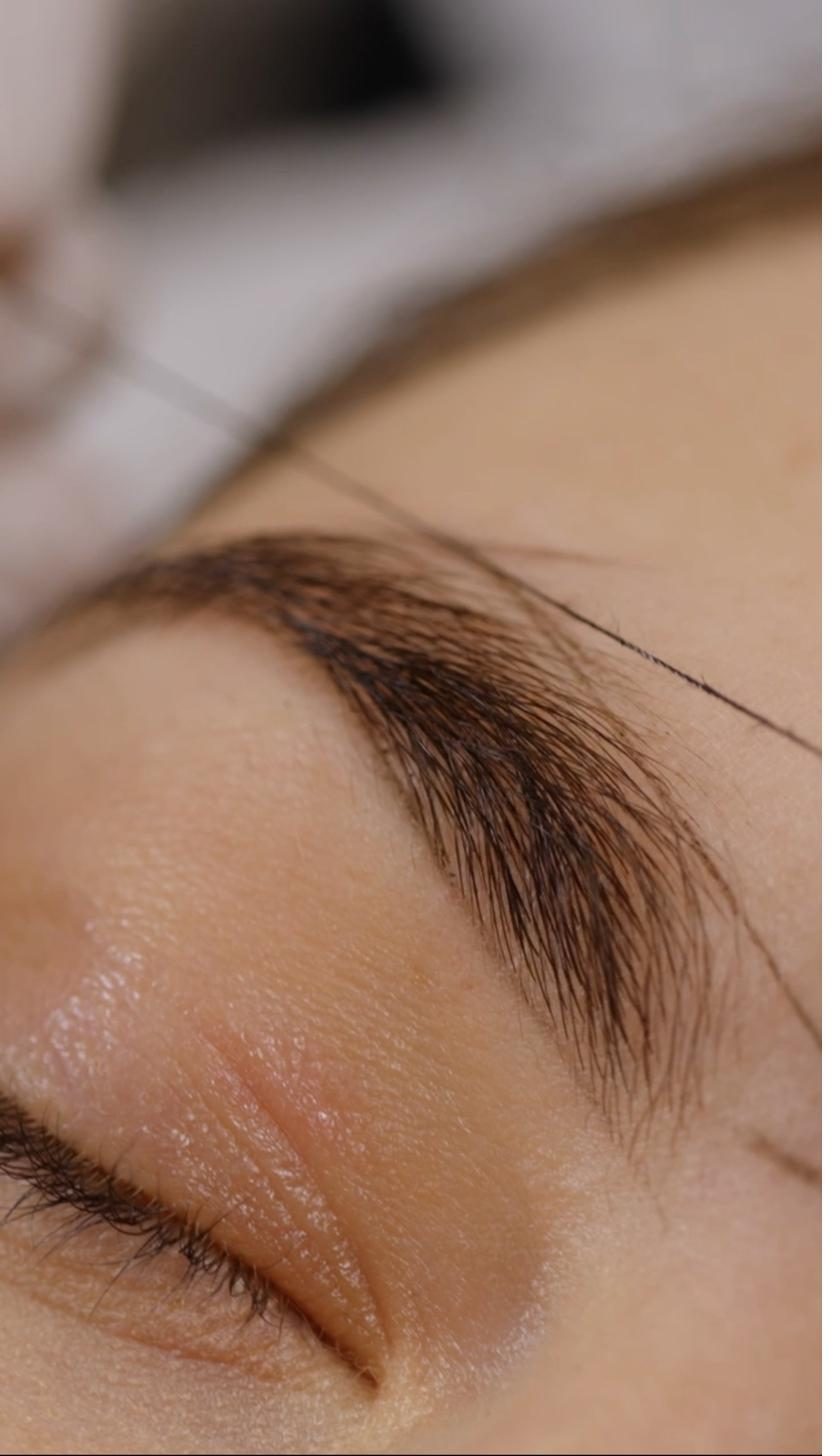 Brow work, close detail